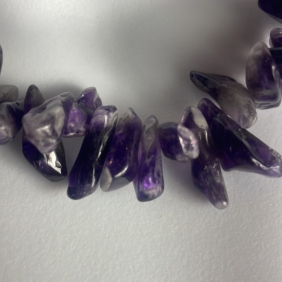 chunky Nauruan Amethyst necklace with Sterling silver clasp - Picture 10 of 10